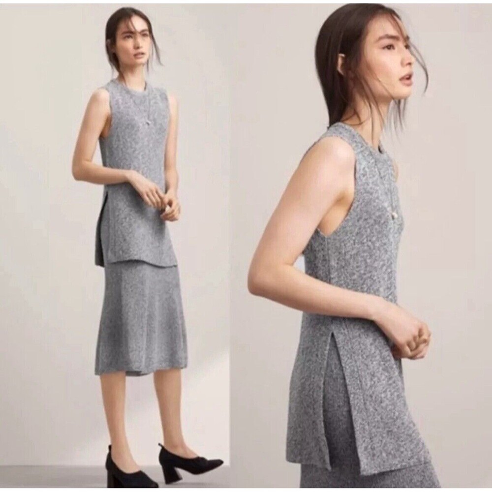 Wilfred Aritzia Palmier Sleeveless Split Hem Long Tunic Knit Sweater Top Size XS
